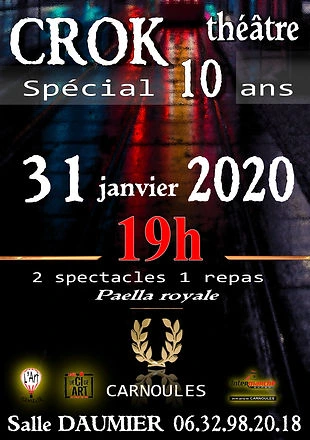 Affiche du Crok Théâtre, édition spéciale des 10 ans, janvier 2020